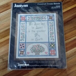 JanLynn‎ Counted Cross Stitch Kit Joy On Earth #50-658  NEW Sealed